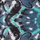 Wool scarf with green abstract print