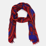 Pañuelo de lana con estampado geométrico rojo