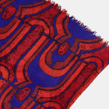 Pañuelo de lana con estampado geométrico rojo