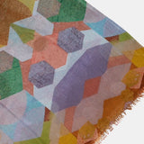 Pañuelo de viscosa con estampado geométrico ámbar