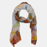 Pañuelo de viscosa con estampado geométrico ámbar