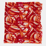 Pañuelo de viscosa con estampado abstracto naranja