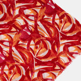 Pañuelo de viscosa con estampado abstracto naranja
