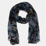 Viskoseschal mit schwarzem abstraktem Druck
