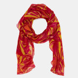 Pañuelo de viscosa con estampado abstracto naranja