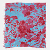 Pañuelo de viscosa con estampado floral fucsia