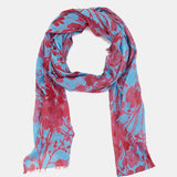 Pañuelo de viscosa con estampado floral fucsia