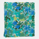 Pañuelo de viscosa con estampado floral verde