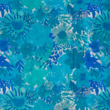 Pañuelo de viscosa con estampado floral azul