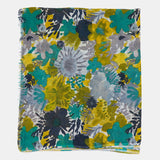 Pañuelo de viscosa con estampado floral verde