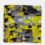 Pañuelo de viscosa con estampado abstracto negro