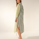 Green striped viscose tunic