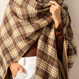 Wendbarer Poncho in Kamelbraun.