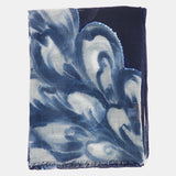 Pañuelo de lana con estampado floral azul