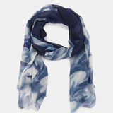 Pañuelo de lana con estampado floral azul