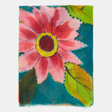 Pañuelo de lana con estampado floral verde