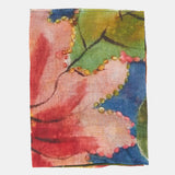 Seidene Bandana mit grünem Blumenmuster.