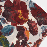 Pañuelo de viscosa con estampado floral burdeos