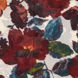 Pañuelo de viscosa con estampado floral burdeos