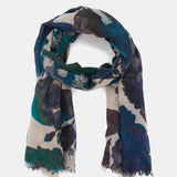 Pañuelo de viscosa con estampado floral verde