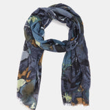 Pañuelo de viscosa con estampado abstracto gris