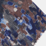Pañuelo de lana con estampado abstracto azul