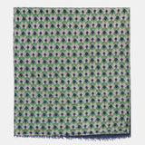 Pañuelo de viscosa con estampado grométrico azul