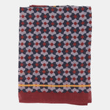 Bandana de seda con estampado grométrico burdeos