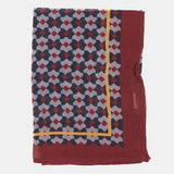Bandana de seda con estampado grométrico burdeos