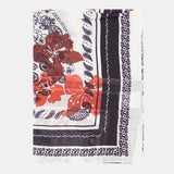 Bandana de seda con estampado paisley en blanco y negro