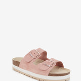Beige suede platform sandal