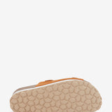 Sandalia con plataforma de serraje en cognac