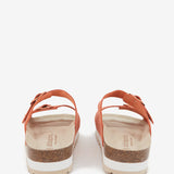 Orange suede platform sandal