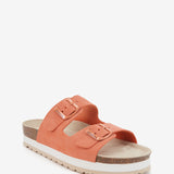 Orange suede platform sandal