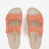 Orange suede platform sandal