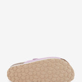 Sandalia con plataforma de serraje en malva