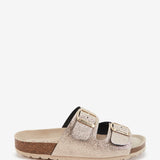 Golden flat sandal