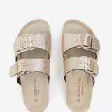 Golden flat sandal