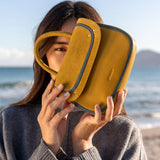 Bandolera in Leder und gelbem Berg