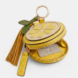Llavero charm lemon en piel amarillo